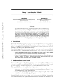 Deep Learning for Music