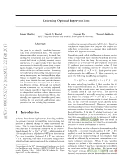 Learning Optimal Interventions
