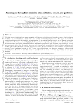 Assessing and tuning brain decoders: cross-validation, caveats, and
  guidelines