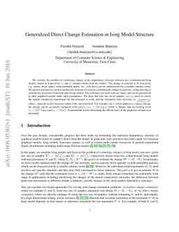 Generalized Direct Change Estimation in Ising Model Structure