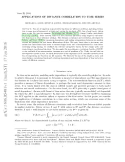 Applications of Distance Correlation to Time Series