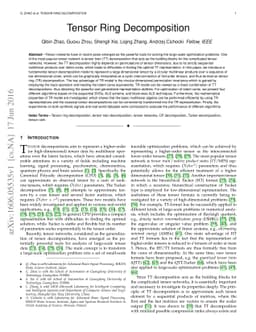 Tensor Ring Decomposition