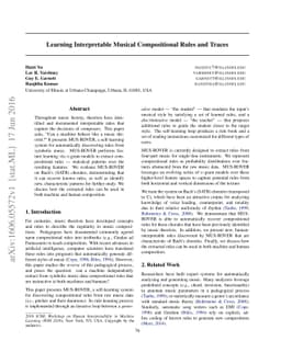 Learning Interpretable Musical Compositional Rules and Traces