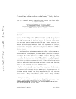 Ground Truth Bias in External Cluster Validity Indices