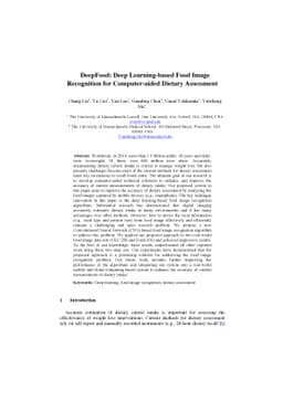 DeepFood: Deep Learning-Based Food Image Recognition for Computer-Aided
  Dietary Assessment