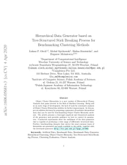 Hierarchical Data Generator based on Tree-Structured Stick Breaking
  Process for Benchmarking Clustering Methods