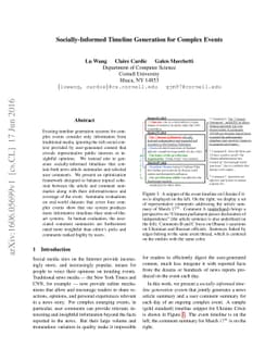 Socially-Informed Timeline Generation for Complex Events