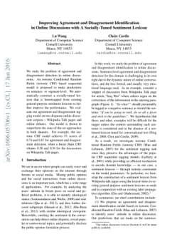 Improving Agreement and Disagreement Identification in Online
  Discussions with A Socially-Tuned Sentiment Lexicon