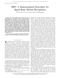 RRV: A Spatiotemporal Descriptor for Rigid Body Motion Recognition