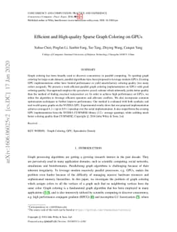 Efficient and High-quality Sparse Graph Coloring on the GPU