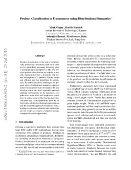 Product Classification in E-Commerce using Distributional Semantics