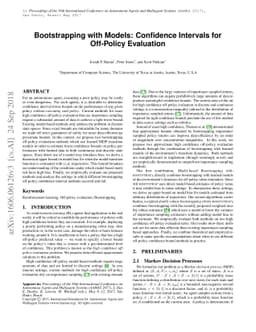 Bootstrapping with Models: Confidence Intervals for Off-Policy
  Evaluation