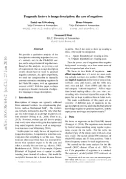 Pragmatic factors in image description: the case of negations