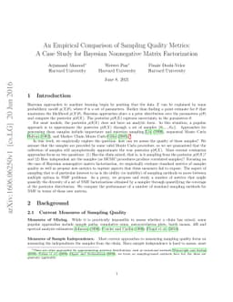 An Empirical Comparison of Sampling Quality Metrics: A Case Study for
  Bayesian Nonnegative Matrix Factorization