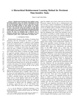 A Hierarchical Reinforcement Learning Method for Persistent
  Time-Sensitive Tasks