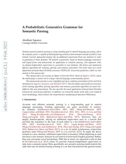 A Probabilistic Generative Grammar for Semantic Parsing