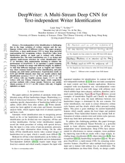 DeepWriter: A Multi-Stream Deep CNN for Text-independent Writer
  Identification