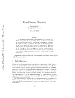 Kernel Spectral Clustering
