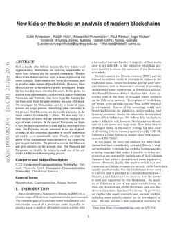 New kids on the block: an analysis of modern blockchains