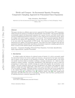 Divide and Conquer: An Incremental Sparsity Promoting Compressive
  Sampling Approach for Polynomial Chaos Expansions