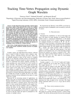 Tracking Time-Vertex Propagation using Dynamic Graph Wavelets