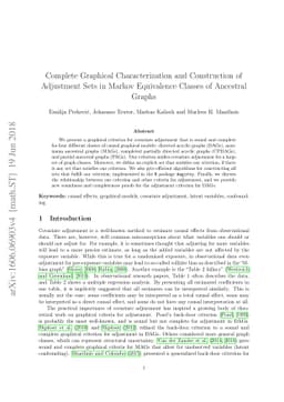 Complete Graphical Characterization and Construction of Adjustment Sets
  in Markov Equivalence Classes of Ancestral Graphs