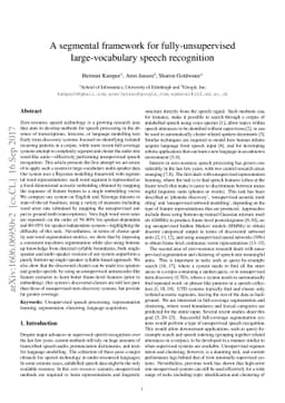 A segmental framework for fully-unsupervised large-vocabulary speech
  recognition
