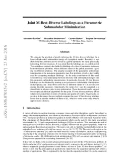 Joint M-Best-Diverse Labelings as a Parametric Submodular Minimization