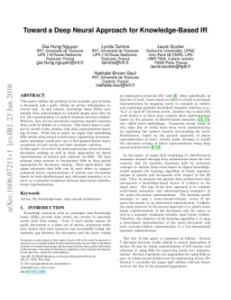 Toward a Deep Neural Approach for Knowledge-Based IR