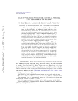 Semi-supervised Inference: General Theory and Estimation of Means