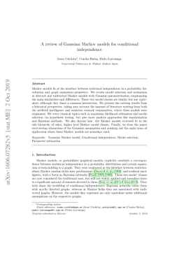 A review of Gaussian Markov models for conditional independence