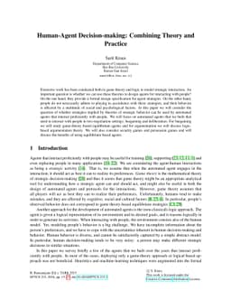 Human-Agent Decision-making: Combining Theory and Practice