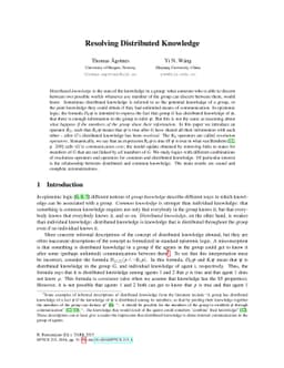 Resolving Distributed Knowledge