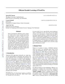 Efficient Parallel Learning of Word2Vec