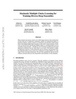 Stochastic Multiple Choice Learning for Training Diverse Deep Ensembles