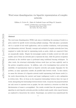 Word sense disambiguation: a complex network approach