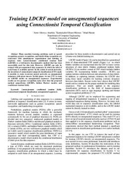 Training LDCRF model on unsegmented sequences using Connectionist
  Temporal Classification