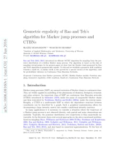 Geometric ergodicity of Rao and Teh's algorithm for Markov jump
  processes and CTBNs