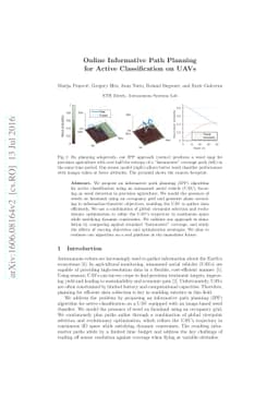 Online Informative Path Planning for Active Classification on UAVs