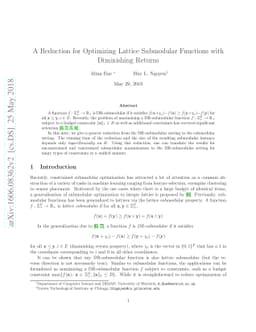 A Reduction for Optimizing Lattice Submodular Functions with Diminishing
  Returns