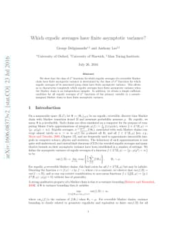 Which ergodic averages have finite asymptotic variance?
