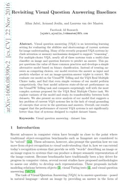Revisiting Visual Question Answering Baselines
