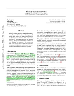 Anomaly detection in video with Bayesian nonparametrics