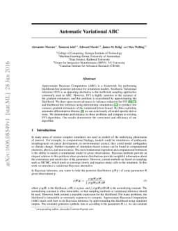 Automatic Variational ABC