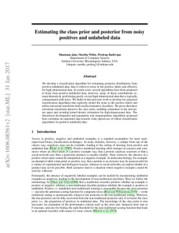 Estimating the class prior and posterior from noisy positives and
  unlabeled data