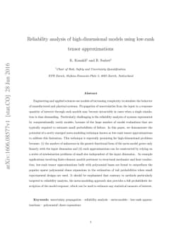Reliability analysis of high-dimensional models using low-rank tensor
  approximations