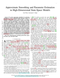 Approximate Smoothing and Parameter Estimation in High-Dimensional
  State-Space Models