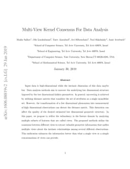 Multi-View Kernel Consensus For Data Analysis