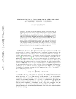 Minimum-latency Time-frequency Analysis Using Asymmetric Window
  Functions