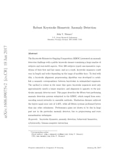 Robust Keystroke Biometric Anomaly Detection